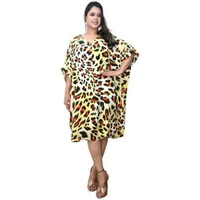 Animal Print Kaftan (Yellow)