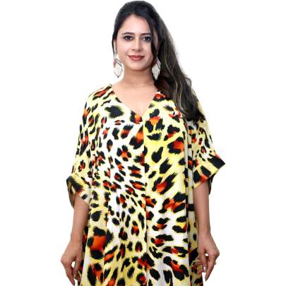 Animal Print Kaftan (Yellow)