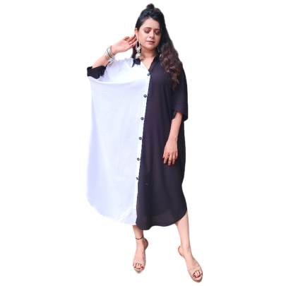 Black & White Half Half Style Kaftan