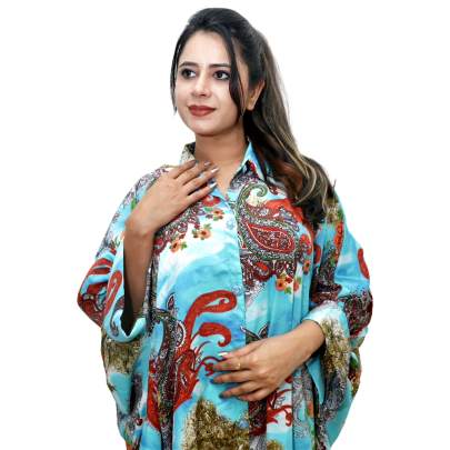 Paisley Print Shirt Style Kaftan