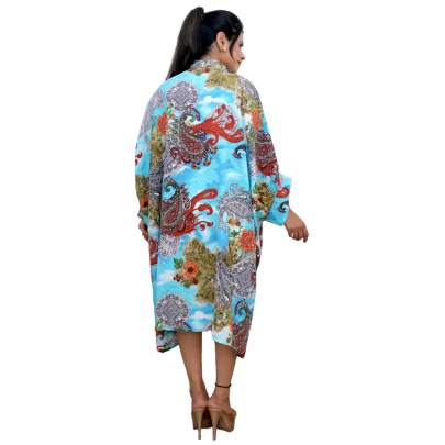 Paisley Print Shirt Style Kaftan