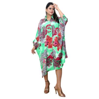 Paisley Print Shirt Style Kaftan