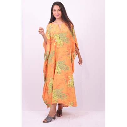 Animal Print Kaftan Dress