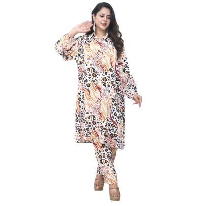 Animal Print Kurta and Pant Co ord Set 