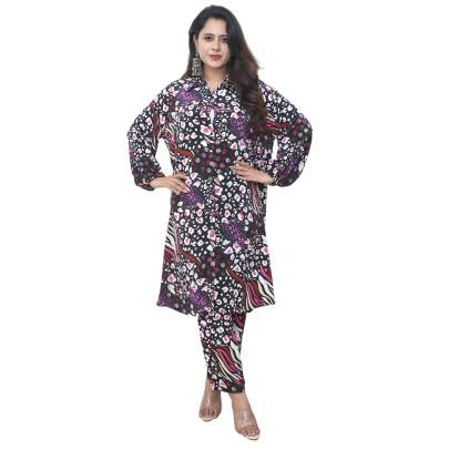 Animal Print Kurta and Pant Co ord Set