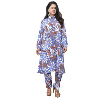 Animal Print Kurta and Pant Co ord Set