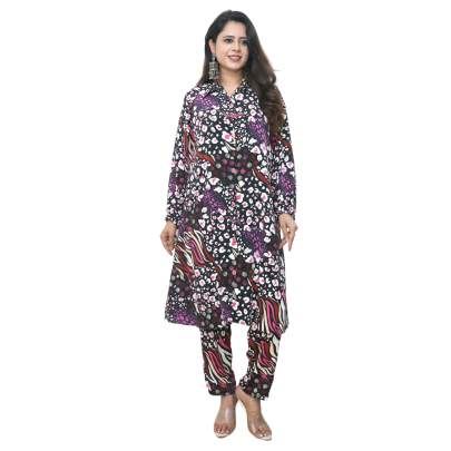 Animal Print Kurta and Pant Co ord Set