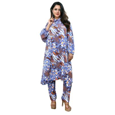 Animal Print Kurta and Pant Co ord Set