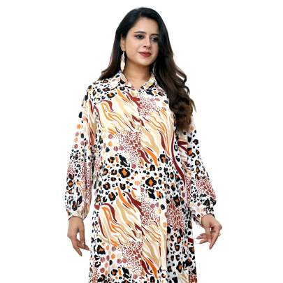 Animal Print Kurta and Pant Co ord Set