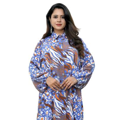 Animal Print Kurta and Pant Co ord Set