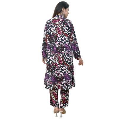 Animal Print Kurta and Pant Co ord Set