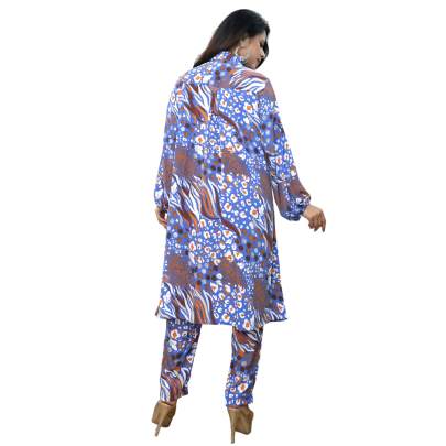 Animal Print Kurta and Pant Co ord Set