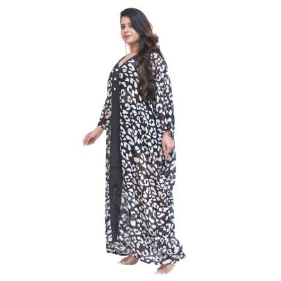 Animal Print Long Kaftan