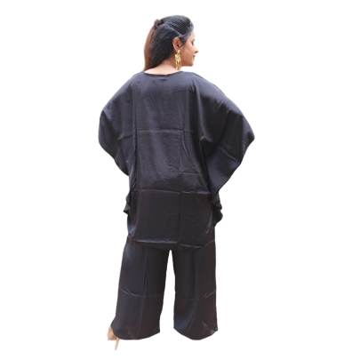 Black Embroidery Kaftan Pant Set