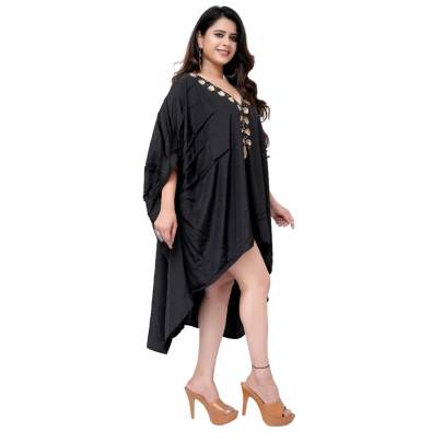 Black High Low Style Embellished Kaftan