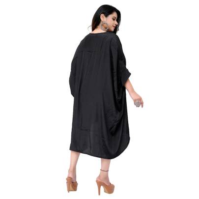 Black High Low Style Embellished Kaftan