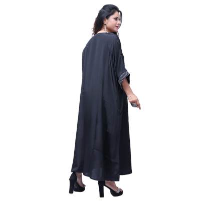 Black Long Kaftan with Pockets