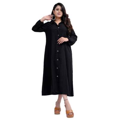 Black Long Shirt Style Kurta