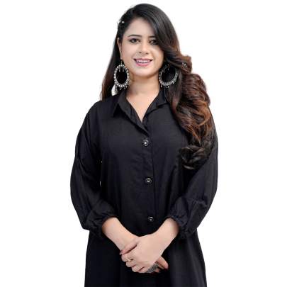 Black Long Shirt Style Kurta