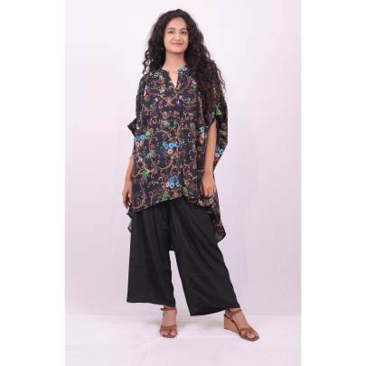 Black Printed Kaftan Coord Set
