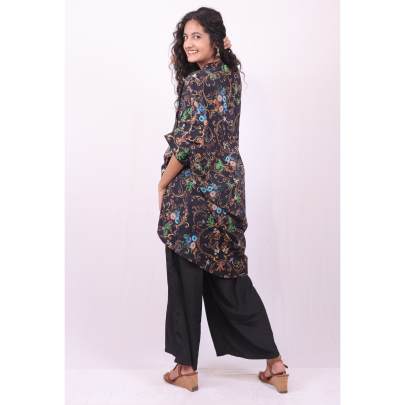 Black Printed Kaftan Coord Set