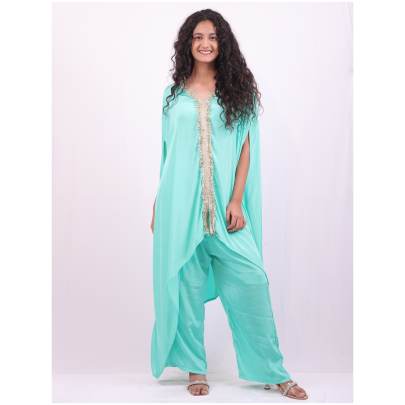 Designer asymmetric Kaftan Pant Set
