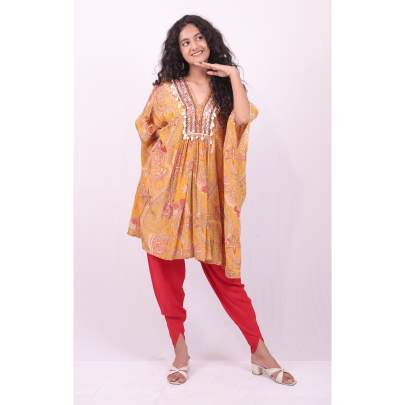 Embellished Kaftan with Tulip Pant