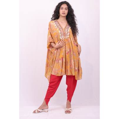 Embellished Kaftan with Tulip Pant