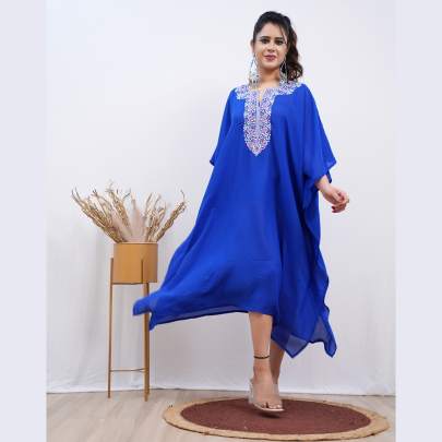 Embroidery Kaftan   Blue