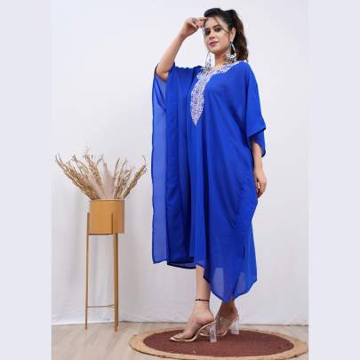 Embroidery Kaftan   Blue