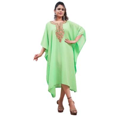 Embroidery Kaftan  Pista Green