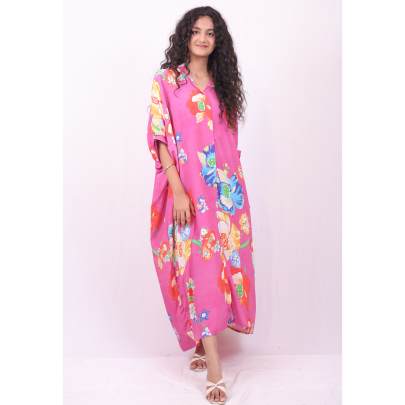 Floral Kaftan Long Dress