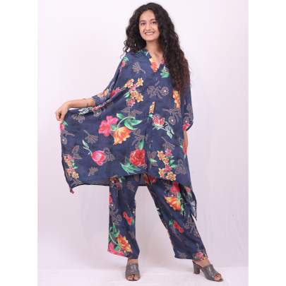 Floral Kaftan with Pant Set 