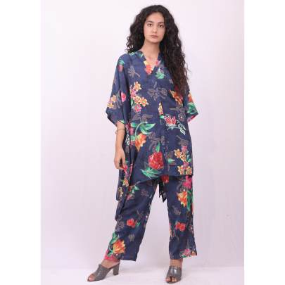 Floral Kaftan with Pant Set