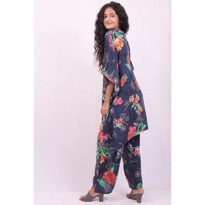 Floral Kaftan with Pant Set