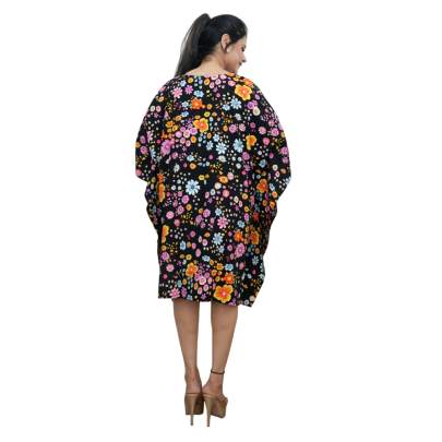 Floral Print Kaftan Black