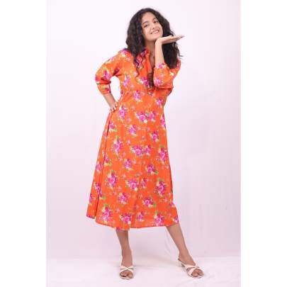 Floral Printed Midi Dress