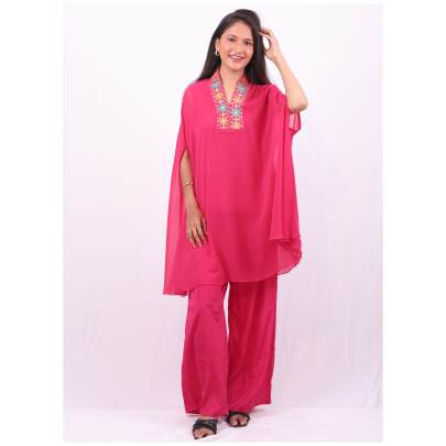 Georgette Embroidery Kaftan Set with Pants