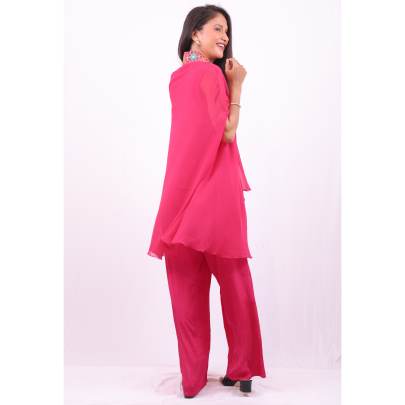 Georgette Embroidery Kaftan Set with Pants
