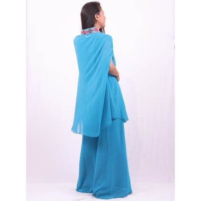 Georgette Embroidery Kaftan Set with Pants