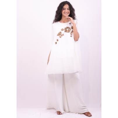 Georgette Handwork Designer Kaftan with Pant 
