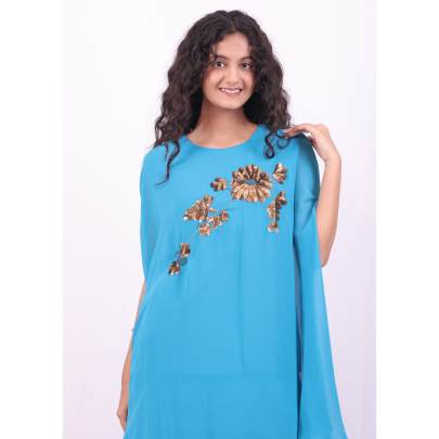 Georgette Handwork Designer Kaftan with Pant