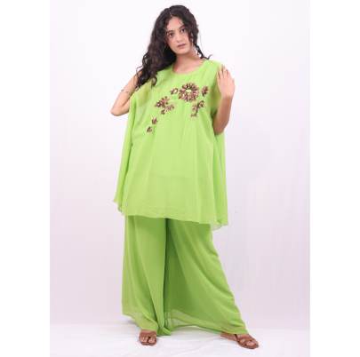 Georgette Handwork Designer Kaftan with Pant