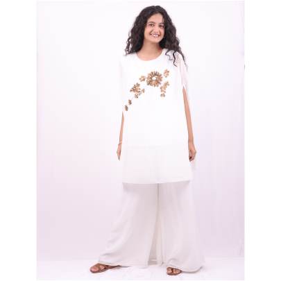Georgette Handwork Designer Kaftan with Pant