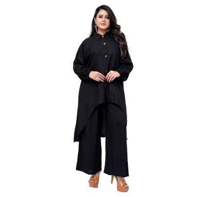 High Low Style Kurta Palazzo  Black 