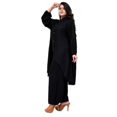 High Low Style Kurta Palazzo  Black