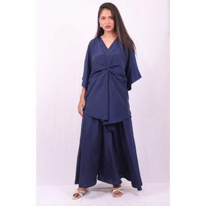Knot Crepe Silk Kaftan Coord Set