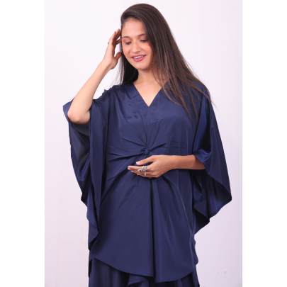 Knot Crepe Silk Kaftan Coord Set