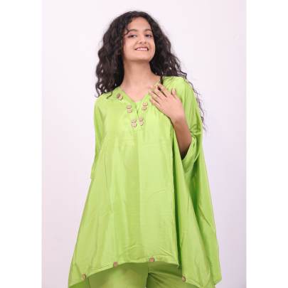 Lime Green Kaftan with Pant Set