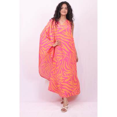 One Shoulder Animal Print Dress